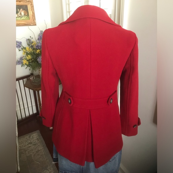 Talbots Dark Red Double Breasted Peacoat Style Coat - Picture 2 of 5